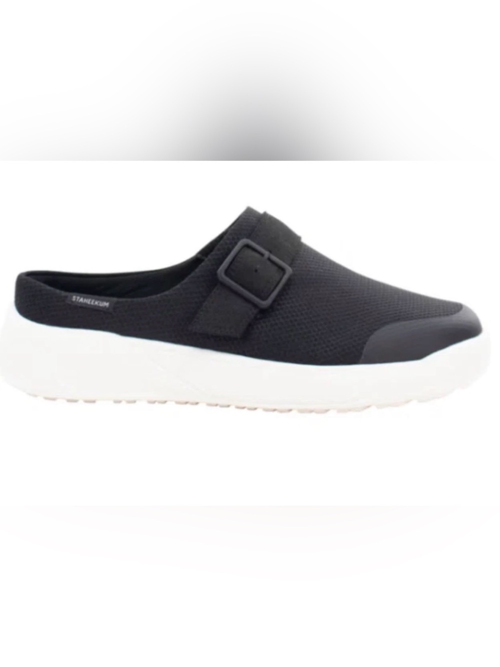 Staheekum Women's Easy On/Off Sneaker Clogs Black White Size 6 M US